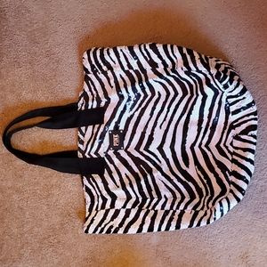 VS Pink zebra sequin tote